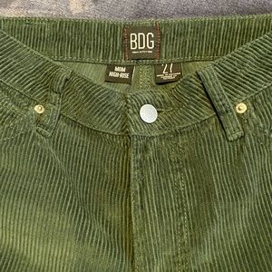 BDG Green Corduroy High-Rise Mom Pants